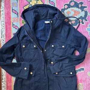 J. Crew Hooded Navy Field Jacket